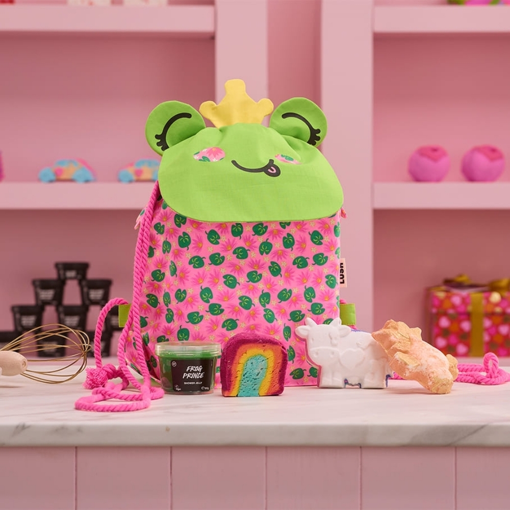 Lush Yellow and Pink Frog-Themed Tag
